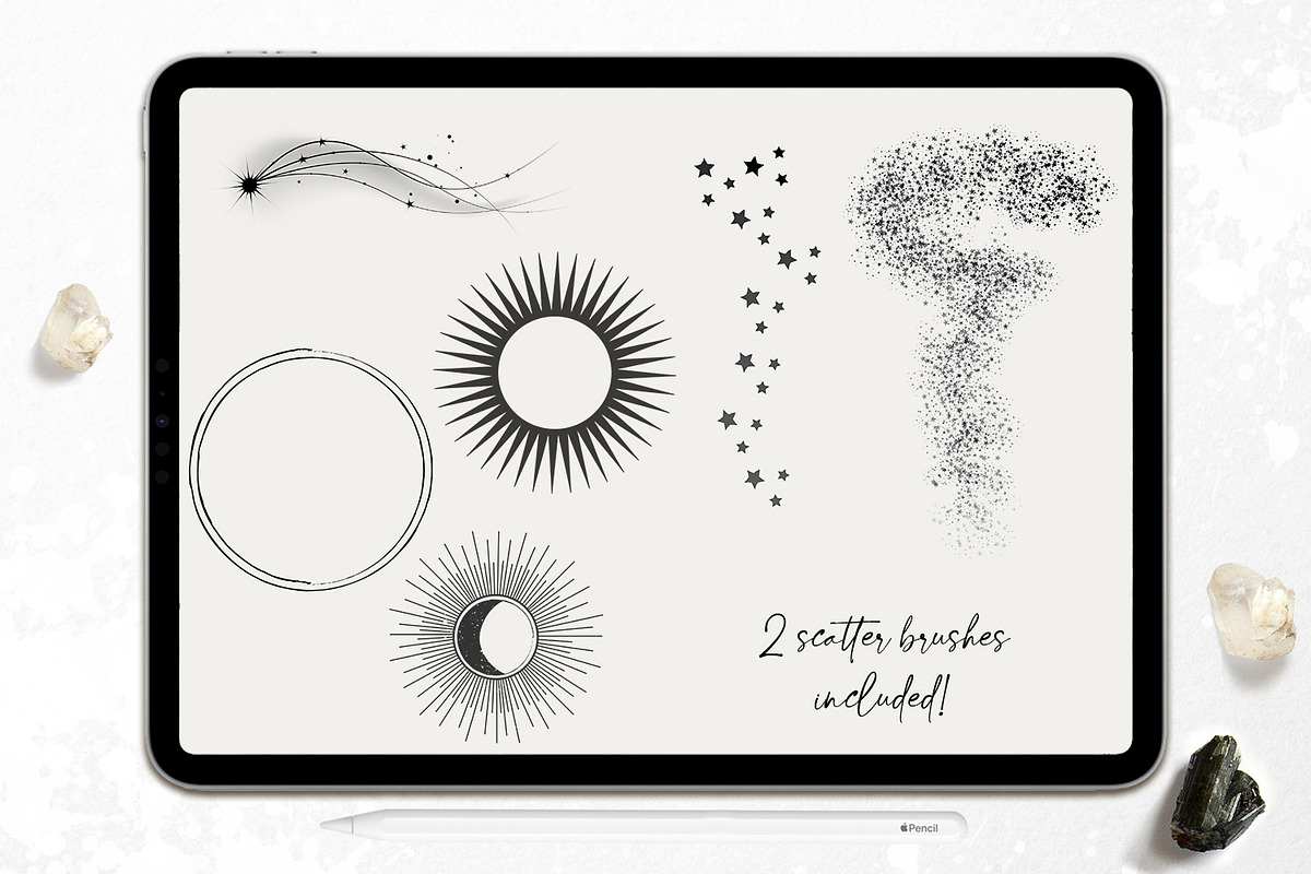 PROCREATE Esoteric Stamps & Brushes, a Brush Add-On by PixelJungle (Photo 6 of 6)