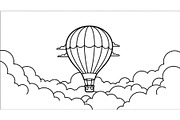 Hot Air Balloon Cloud Line Art bundl, an Illustration by Designer_Momina (Thumbnail 49 of 51)