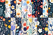 20 Seamless Floral Garden Patterns, a Pattern Graphic by Nordic Design (Thumbnail 4 of 9)