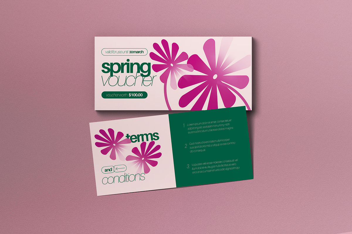 Green Y2K Spring Sale Voucher, a Card Template by graphicook (Photo 1 of 3)