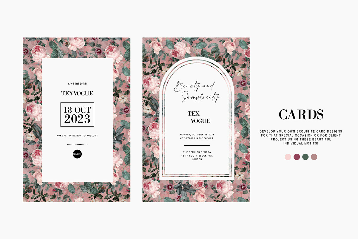 Vintage Roses - Seamless Patterns, a Pattern Graphic by texvogue (Photo 5 of 11)