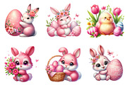 Pink Easter Watercolor Clipart, an Illustration by Dream Creation (Thumbnail 6 of 7)