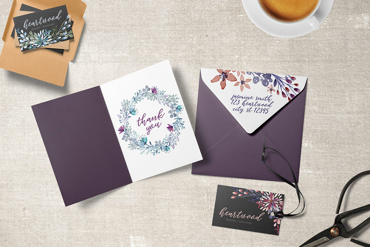 Watercolor Leaves and Florals Kit, a Texture Illustration by Every Tuesday (Photo 2 of 8)
