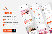 Fitness App UI Kit Design, an App Template by Zee UI (Thumbnail 1 of 4)
