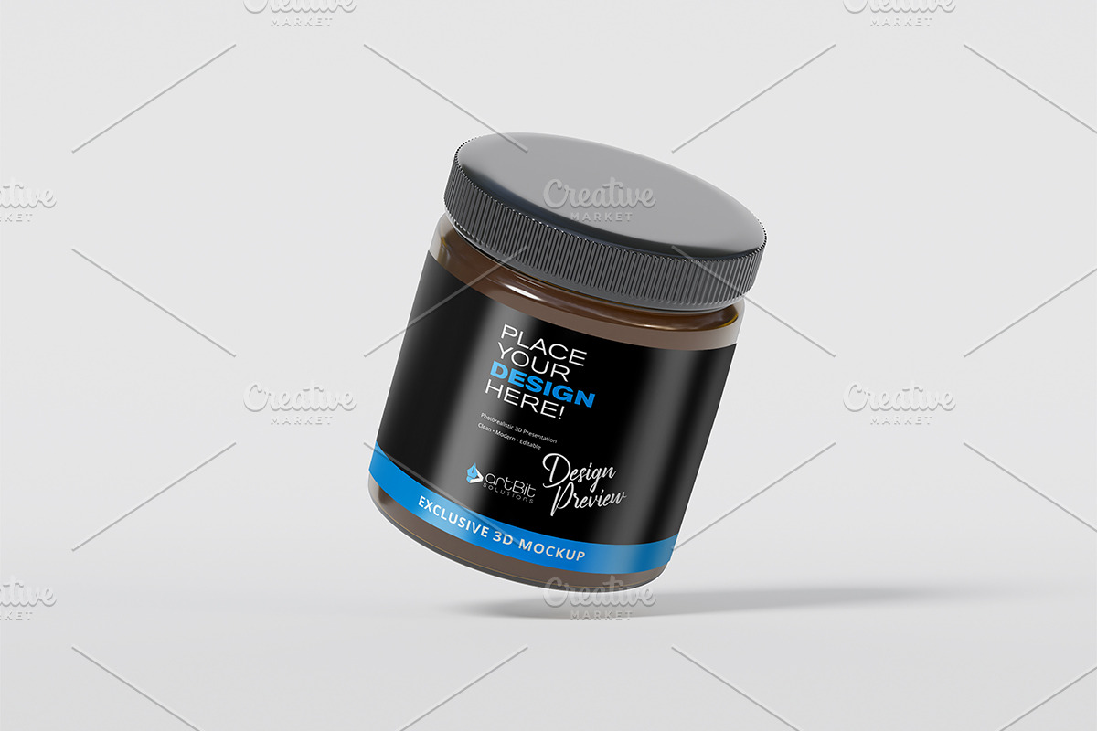 Plastic Jar with Screw Cap Mockup, a Cups & Container Mockup by artBit Design Studio (Photo 5 of 6)