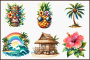 Summer in Hawaii Clipart, an Illustration by Sublimation Artist (Thumbnail 3 of 6)