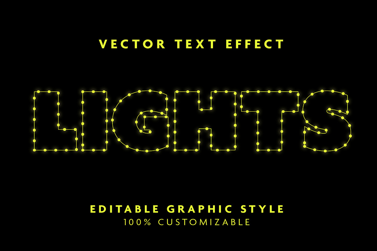 Neon Dot Outline Text Effect
