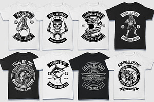 200 Vector Tshirt Designs B/W