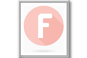 Fine Vector Flat Icon With Letter F, an Outline Icon by FineArtStudio (Thumbnail 3 of 3)