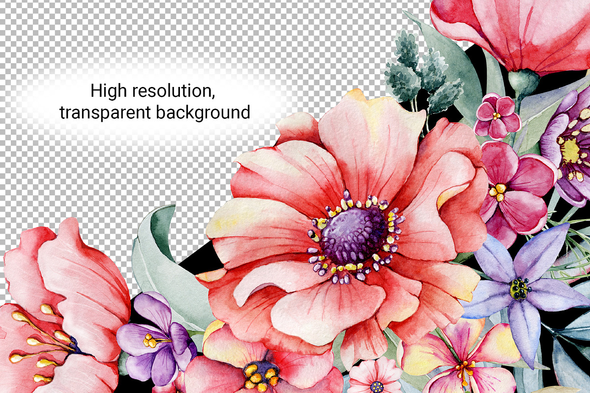 Watercolor wildflowers set, an Illustration by Artmanata (Photo 9 of 26)