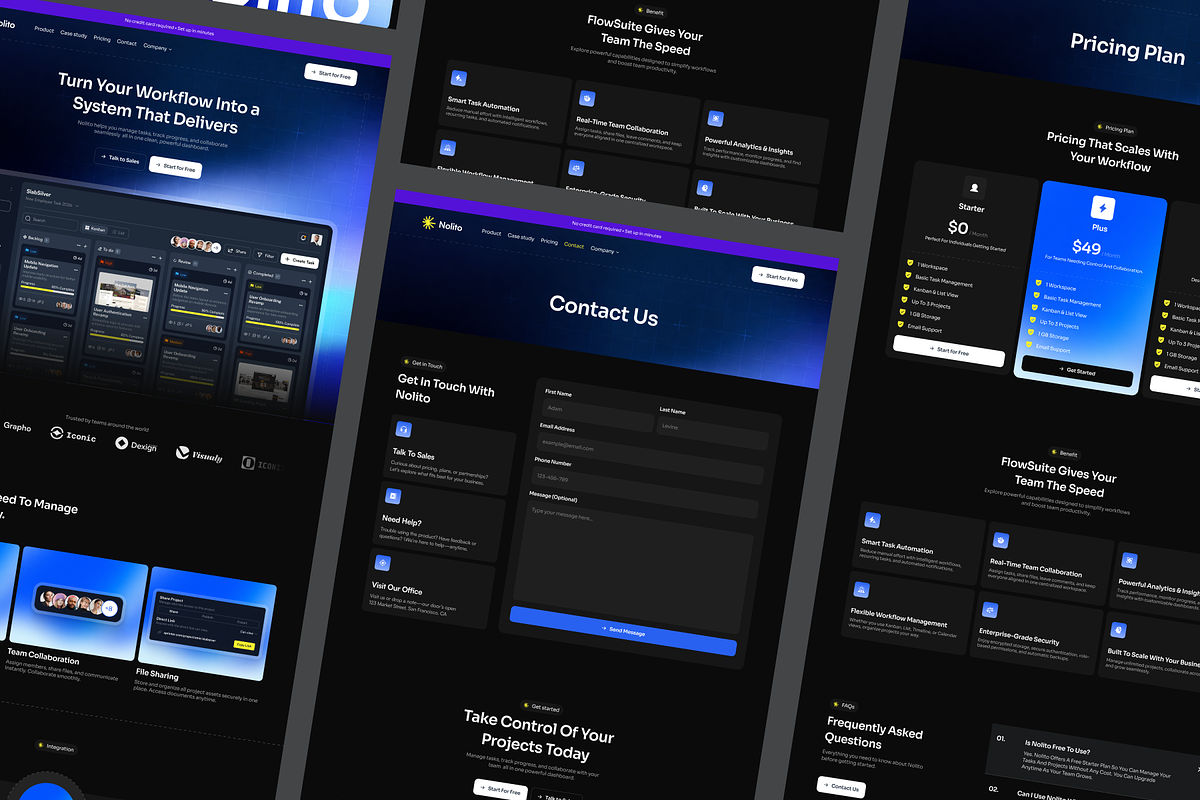 Nolito - SaaS Task Management, a Landing Page Template by SLAB! Design (Photo 4 of 5)
