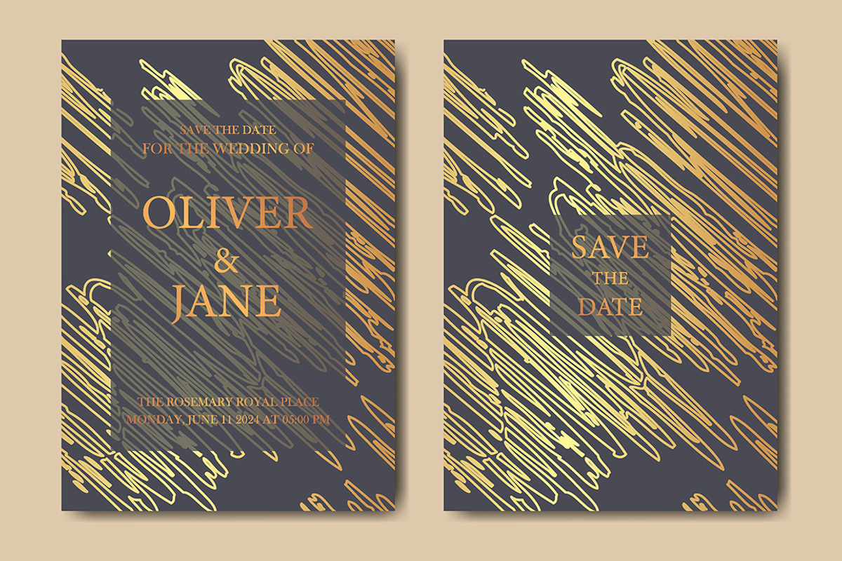 Golden wedding invitation template, an Invitation Template by NatalyN