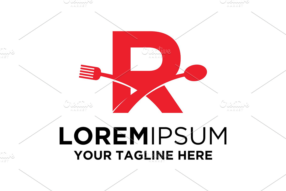 Letter R Food logo design, a Branding & Logo Template by REDVY CREATIVE