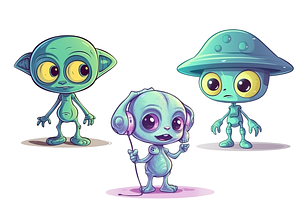 Cute Alien Clipart Bundle