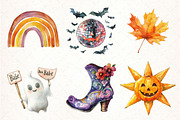 Retro Fall Halloween PNG Clipart, an Illustration by Pixels.Craft (Thumbnail 3 of 7)