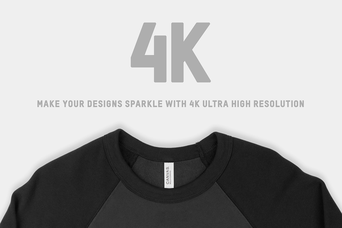 Bella Canvas 3901 Raglan Sweatshirt, a Hoody Mockup by Pixel Sauce™ (Photo 3 of 7)