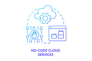 No-code cloud services blue gradient, an Icon by IMG Visuals