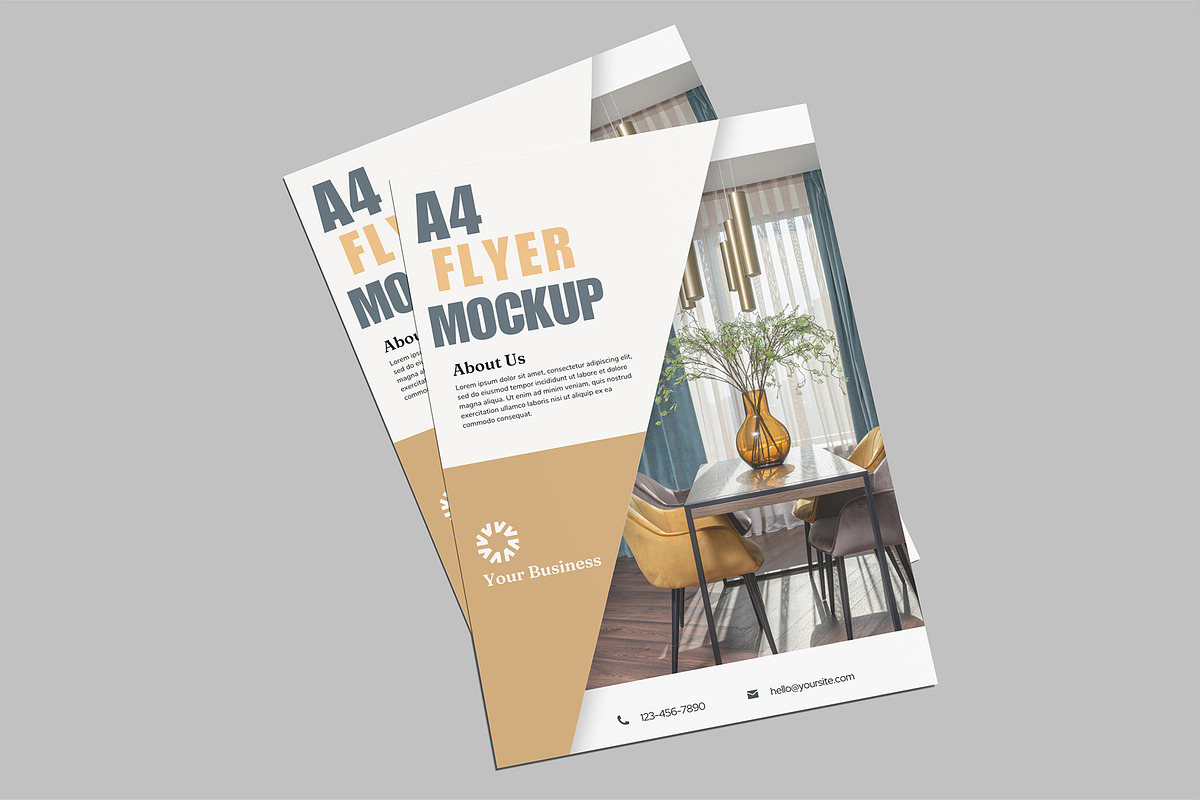 A4 Flyer Mockup, a Flyer Template by lamorastudio (Photo 2 of 11)