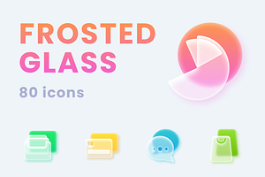 Frosted Glass Icons Set