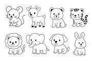 20 Cute animals vector, an Animal Illustration by aivos (Thumbnail 4 of 6)