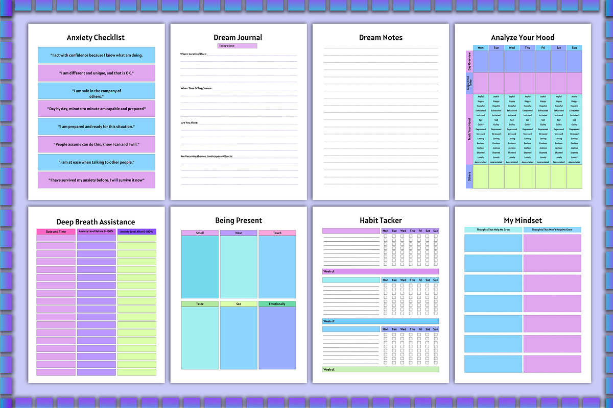 Premium Anxiety &Depression Workbook, a Stationery Template by Shumaya (Photo 6 of 8)