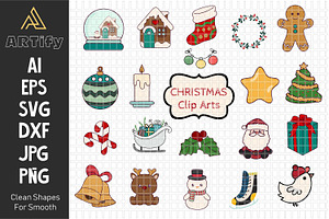 Kawaii Christmas Santa Clipart SVG