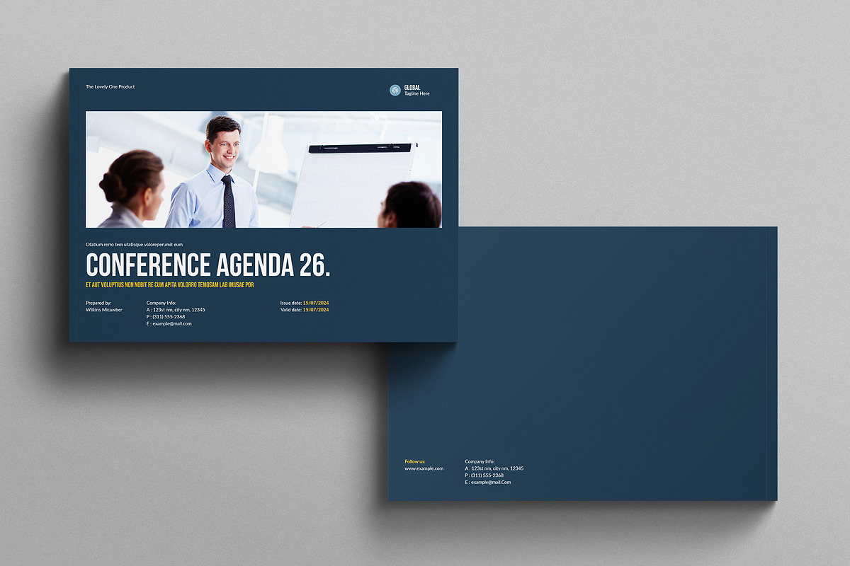 Conference Agenda Template Landscape, a Brochure Template by E-Type (Photo 8 of 8)