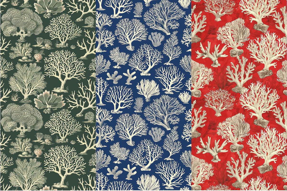 12 Sea Coral Dreams Patterns, a Pattern Graphic by Inknfolly (Photo 3 of 7)