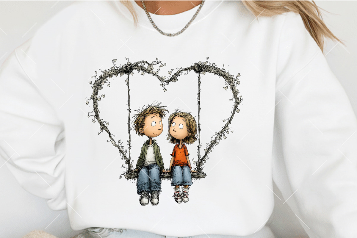 Whimsical Valentine Couple Clipart, an Illustration by OK Design (Photo 3 of 6)