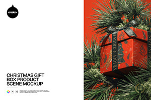 Christmas Gift Box Mockup, a Packaging Mockup by creatsy5