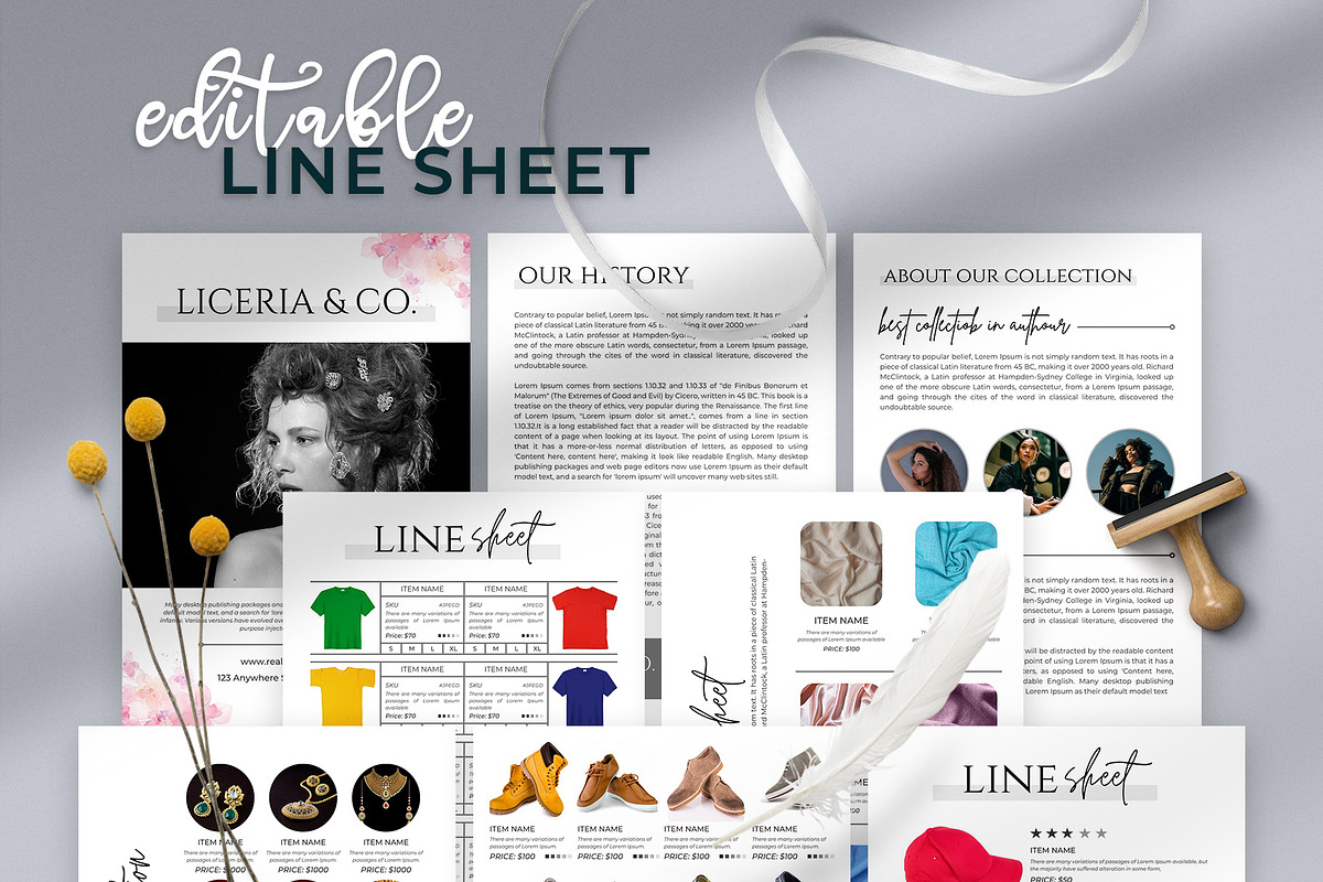 Line Sheet Canva Template, a Stationery Template by Graphic Fabrica (Photo 1 of 9)