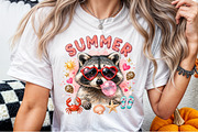 Funny Raccoon Summer Beach PNG, a Work Illustration by Sublimation Artist (Thumbnail 6 of 9)