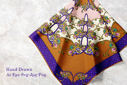 Persian Blossom Medallion Scarf, an Object Graphic by ilustrinna (Thumbnail 2 of 6)