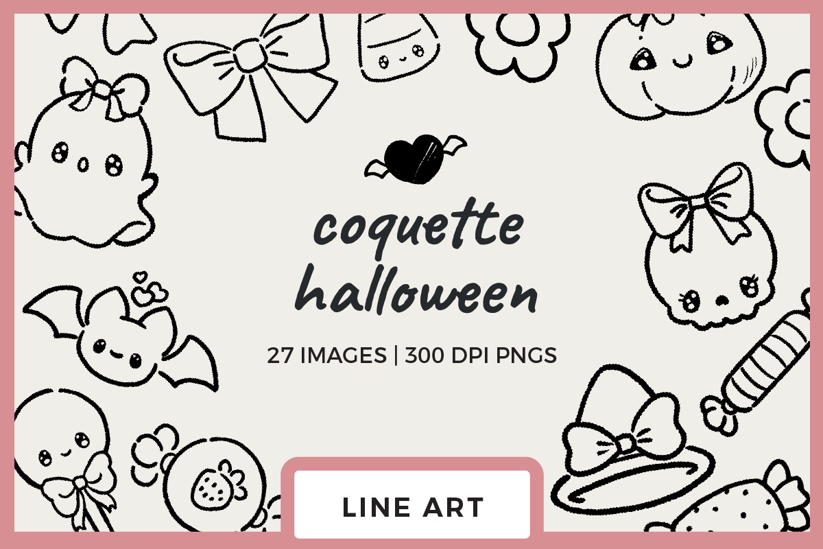 Cute Girly Halloween Drawings, an Illustration by TheClipAtelier (Photo 1 of 3)