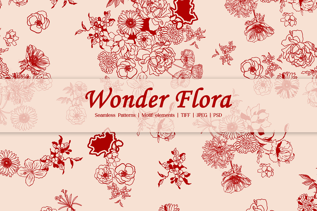 Wonder Flora Print & Pattern, a Pattern Graphic by GND ART STUDIO (Photo 1 of 8)