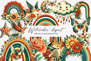 Watercolor baby clipart bundle, an Illustration by Designworld