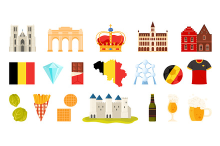 Travel to Belgium, Belgian culture, an Object Illustration by Flashvector