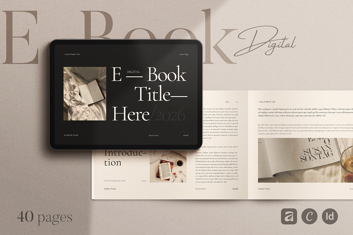 Digital E-Book Landscape Template, a Magazine Template by ArtisanaAura (Photo 1 of 18)
