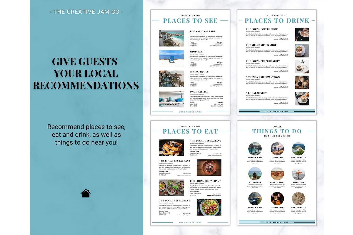 Airbnb Welcome Book Template - Blue, a Poster Template by Templatables (Photo 5 of 11)
