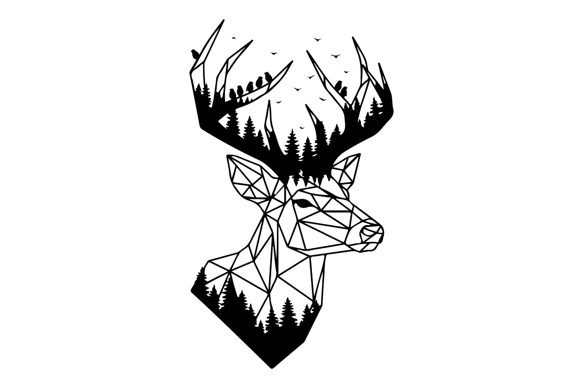 Deer Antler Silhouette Bundle, an Object Illustration by yasushie (Photo 26 of 31)