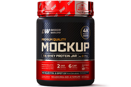 1 lb Whey Protein Jar Mockup A1-Pro