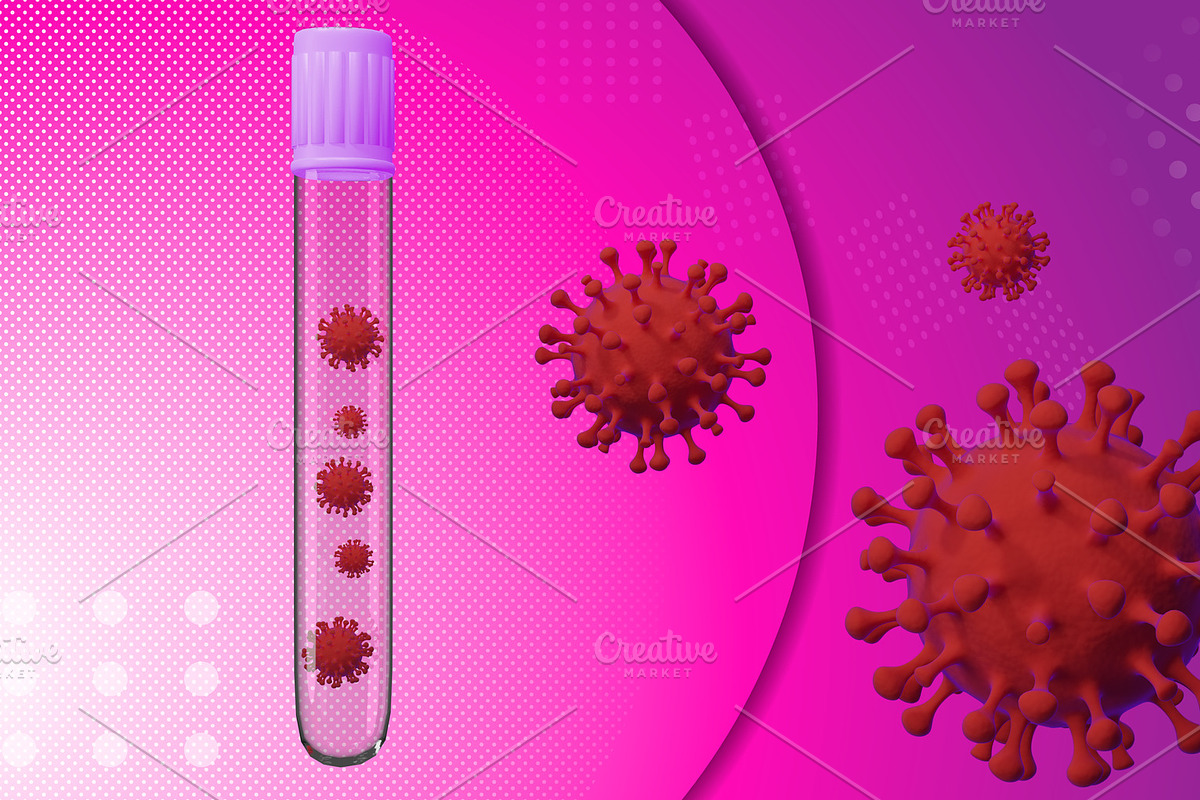 Coronavirus in glass vial, a Flyer Template by EsmeHelit