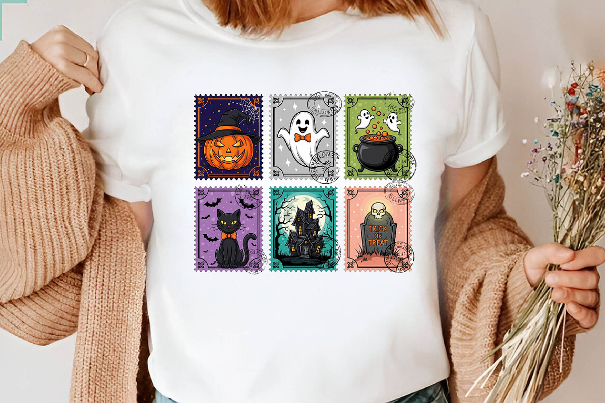 Retro Halloween Cat Ghost Png, an Illustration by CreationArt (Photo 3 of 5)