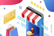 Online Internet Shopping Isometric, a Finance Illustration by TAlex (Thumbnail 5 of 6)