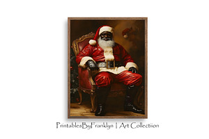 African American Santa Claus WallArt, a Holiday Photo by PrintablesByFranklyn