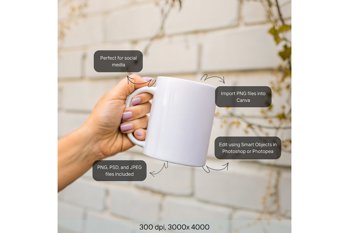 Neutral Mug Mockup with Rustic Wall, a Product Mockup by MockupWizard (Photo 2 of 5)