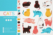 Cute cats and Kittens faces set, an Animal Illustration by Neliakott ♥ (Thumbnail 1 of 8)