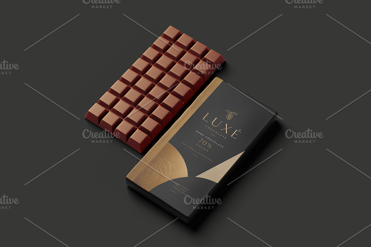 Chocolate Bar Packaging Mockup, a Packaging Mockup by Transly Graphics (Photo 1 of 2)