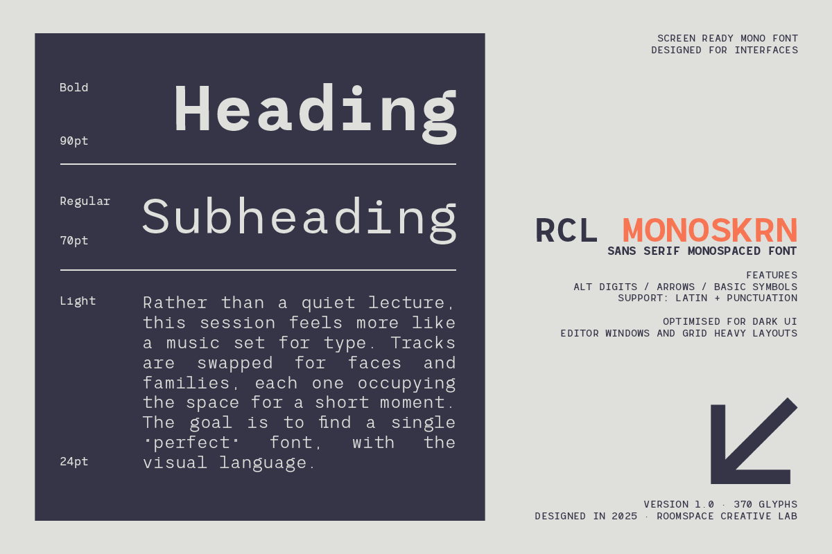 RCL Monoskrn – A Modern Monospaced, a Sans Serif Font by roomspace creative lab (Photo 13 of 15)