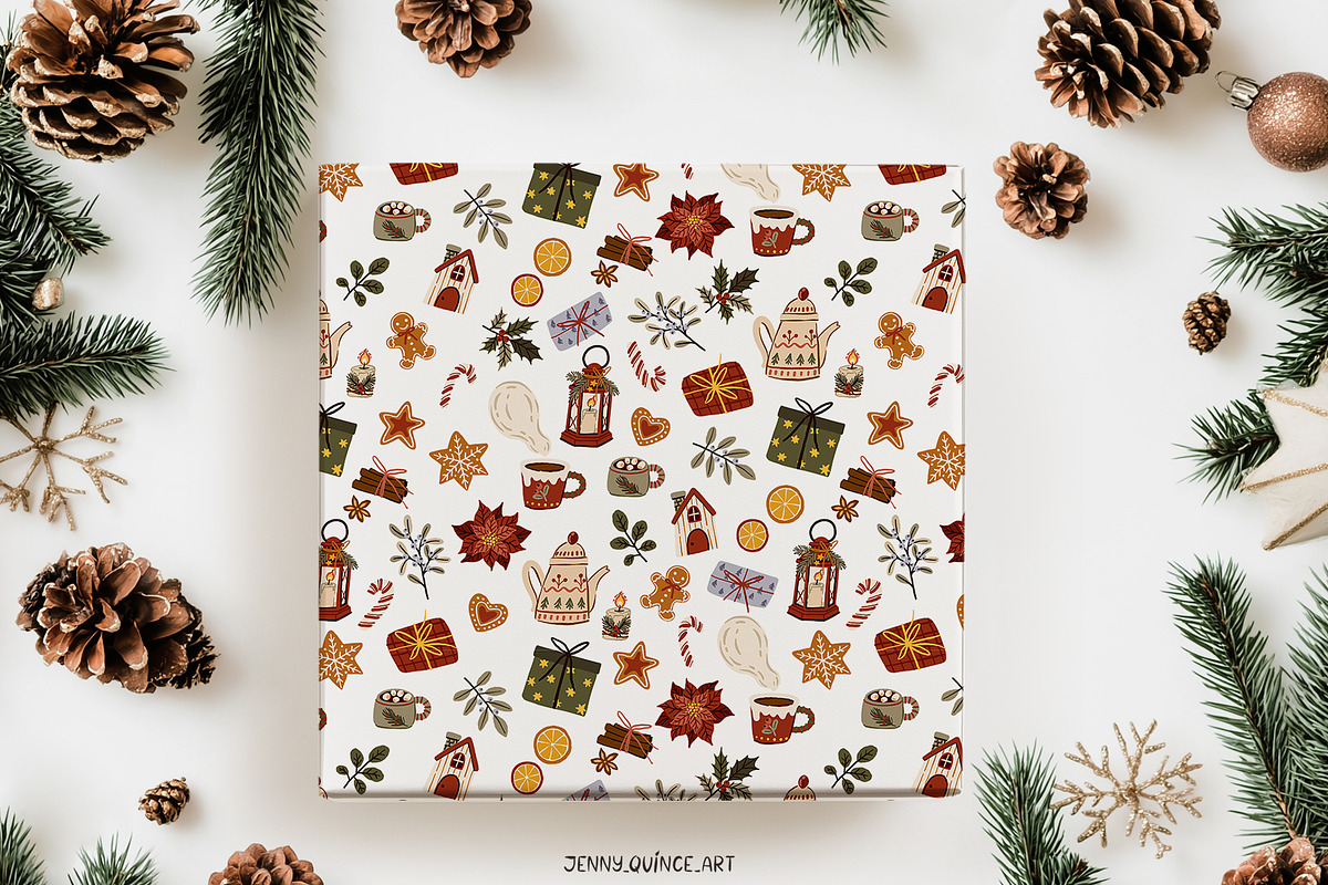 Cozy Christmas – Vector Clipart, a Seasonal Illustration by Jenny Quince (Photo 6 of 14)
